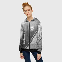 Толстовка на молнии женская Brighton - grey gradient вертикально, цвет: 3D-черный — фото 2