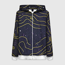 Женская толстовка на молнии Абстракция золотых линий текстура