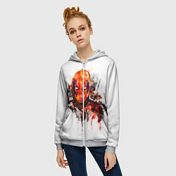 Толстовка на молнии женская Дэдпул краски, цвет: 3D-меланж — фото 2