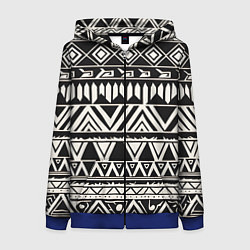 Женская толстовка на молнии Черно белый орнамент в этническом стиле