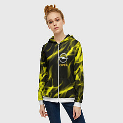 Толстовка на молнии женская Opel огненный стиль, цвет: 3D-белый — фото 2