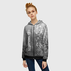 Толстовка на молнии женская Scorpions - grey gradient по-вертикали, цвет: 3D-черный — фото 2