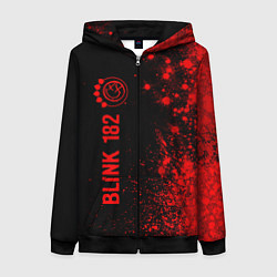Толстовка на молнии женская Blink 182 - red gradient по-вертикали, цвет: 3D-черный