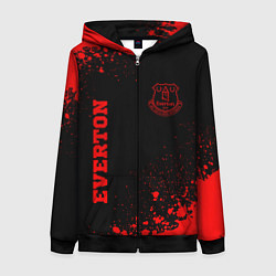 Толстовка на молнии женская Everton - red gradient вертикально, цвет: 3D-черный