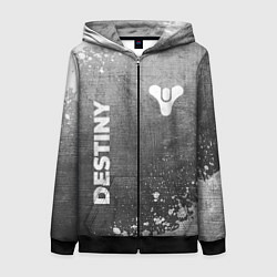 Женская толстовка на молнии Destiny - grey gradient вертикально