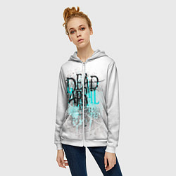 Толстовка на молнии женская Dead by april краски, цвет: 3D-белый — фото 2