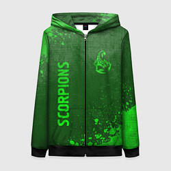 Женская толстовка на молнии Scorpions - green gradient вертикально
