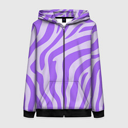 Женская толстовка на молнии Лавандовый тигровый паттерн