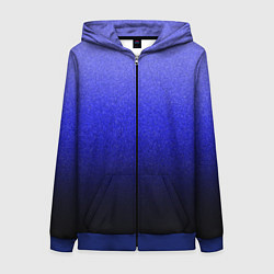 Женская толстовка на молнии Градиент индиго из синего в чёрный