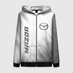 Женская толстовка на молнии Mazda - white gradient вертикально