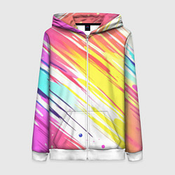 Женская толстовка на молнии Брызги краски на белом фоне