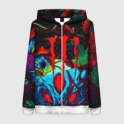 Толстовка на молнии женская Monster energy hyperbeast, цвет: 3D-белый