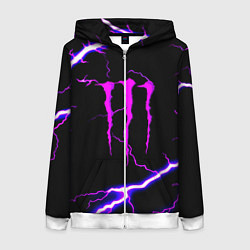 Толстовка на молнии женская Monster energy neon storm, цвет: 3D-белый