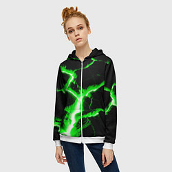 Толстовка на молнии женская Разлом, цвет: 3D-белый — фото 2