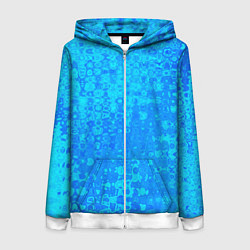 Женская толстовка на молнии Голубой неоновый абстрактная текстура