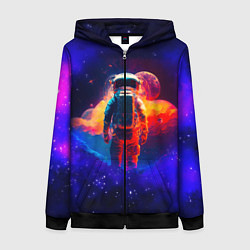 Женская толстовка на молнии Огненный путь космонавта
