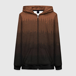 Толстовка на молнии женская Чёрно-коричневый полосы от светлого к тёмному, цвет: 3D-черный