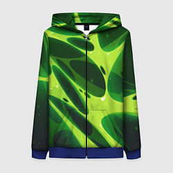 Толстовка на молнии женская Color green light green, цвет: 3D-синий