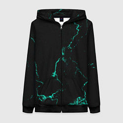 Женская толстовка на молнии Color black turquoise