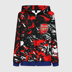 Толстовка на молнии женская Arsenal краски текстура, цвет: 3D-синий