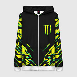 Толстовка на молнии женская Monster energy кислотная геометрия, цвет: 3D-белый