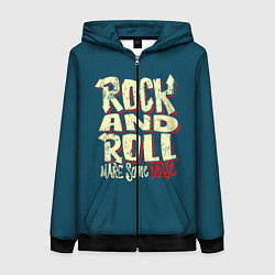 Женская толстовка на молнии Рок н ролл шум
