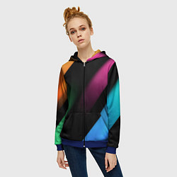 Толстовка на молнии женская Multicoloured, цвет: 3D-синий — фото 2