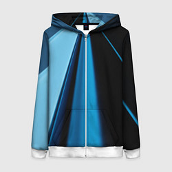 Толстовка на молнии женская Black blue, цвет: 3D-белый