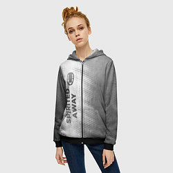 Толстовка на молнии женская Spirited Away - white gradient по-вертикали, цвет: 3D-черный — фото 2