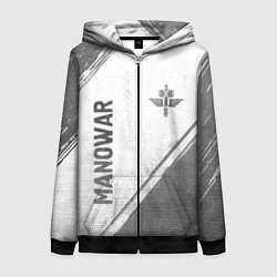 Женская толстовка на молнии Manowar - white gradient вертикально