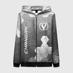Толстовка на молнии женская Changan - grey gradient вертикально, цвет: 3D-черный