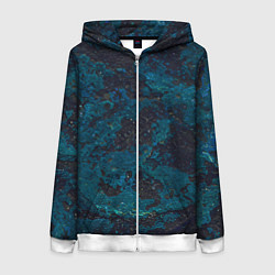 Женская толстовка на молнии Черно-синий бетон