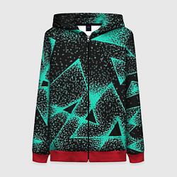 Толстовка на молнии женская The triangle is light blue, цвет: 3D-красный