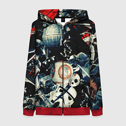 Толстовка на молнии женская Звездные войны персонажи, цвет: 3D-красный