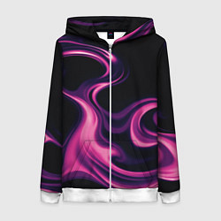 Толстовка на молнии женская Color pink smoke, цвет: 3D-белый