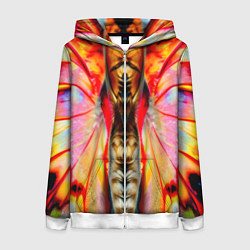 Толстовка на молнии женская Разворот бабочки, цвет: 3D-белый