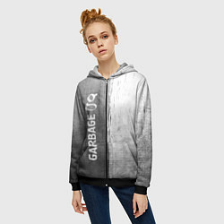 Толстовка на молнии женская Garbage - grey gradient по-вертикали, цвет: 3D-черный — фото 2