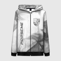 Толстовка на молнии женская Porsche - white gradient вертикально, цвет: 3D-черный