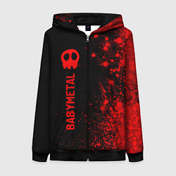 Толстовка на молнии женская Babymetal - red gradient по-вертикали, цвет: 3D-черный