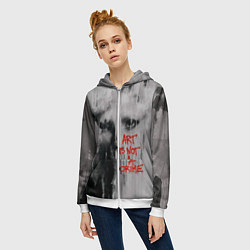 Толстовка на молнии женская Исскуство не преступление, цвет: 3D-белый — фото 2