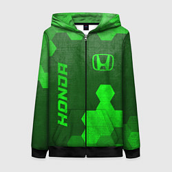 Женская толстовка на молнии Honda - green gradient вертикально
