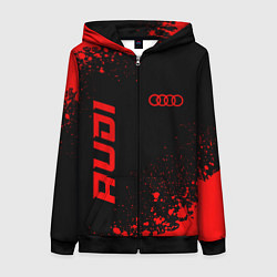 Женская толстовка на молнии Audi - red gradient вертикально