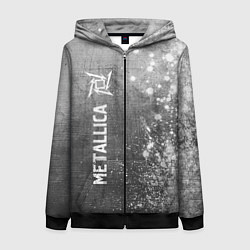 Толстовка на молнии женская Metallica - grey gradient по-вертикали, цвет: 3D-черный