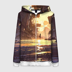 Женская толстовка на молнии Аниме под солнцем