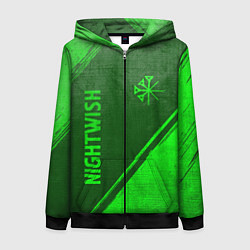 Толстовка на молнии женская Nightwish - green gradient вертикально, цвет: 3D-черный