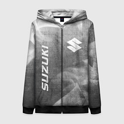 Женская толстовка на молнии Suzuki - grey gradient вертикально