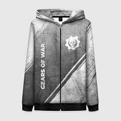 Женская толстовка на молнии Gears of War - grey gradient вертикально