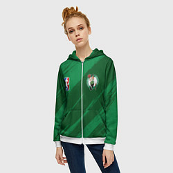 Толстовка на молнии женская Boston Celtics NBA basketball, цвет: 3D-белый — фото 2
