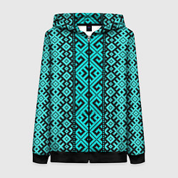 Толстовка на молнии женская Орнамент Руси, цвет: 3D-черный