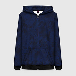 Толстовка на молнии женская Туманный чёрно-синий пятнистый, цвет: 3D-черный